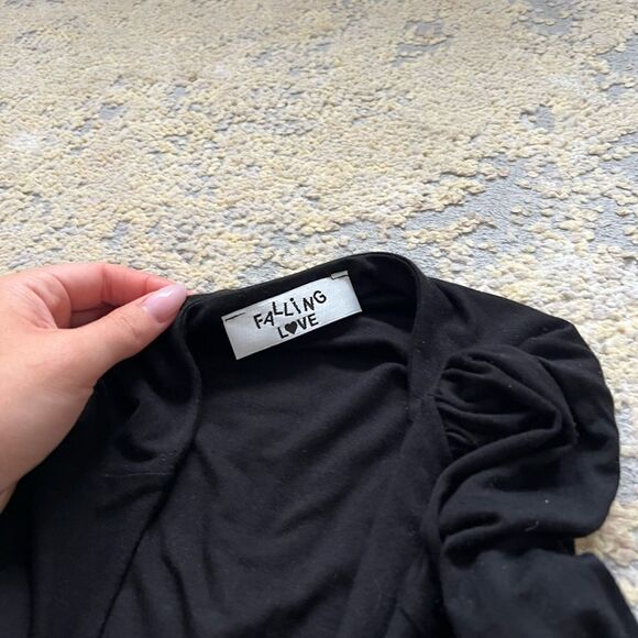 black long sleeve cotton bodysuit - Picture 3 of 3